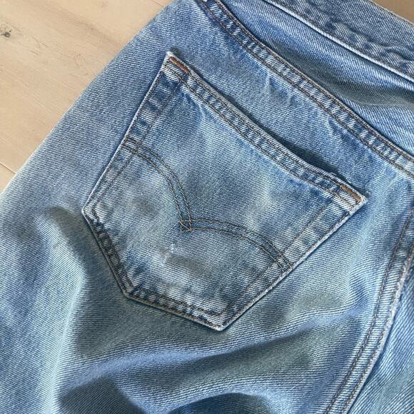 VTG Y2K Levi's 501 Jeans Size 30 W Distressed MED Wash Thrashed Destroyed Denim - Picture 14 of 15